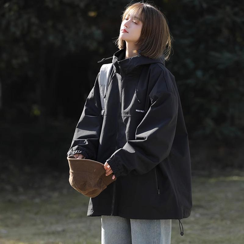Unisex vodoodpudivá retro větrovka pro páry - ležérní, volná, jarní/podzimní outdoorové oblečení