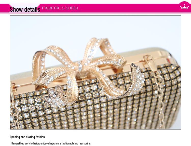 Women's Rhinestone Butterfly Evening Clutch Bag with Strap