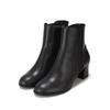 Leather Round Toe 5cm Ankle Boots Bbg802bk