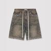 Street Hot Drill Full Diamond Denim Shorts European and American Heavy Industry Old American Retro Loose Straight Five Points