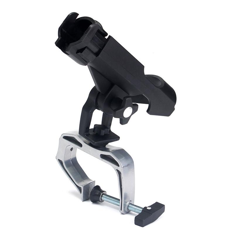 Rotatable 360 Degree Spinning Fishing Rod Fixed Holder Boat Fence Mount Kit Kayak Side Sea Fish Tackle Accessory Tools Black
