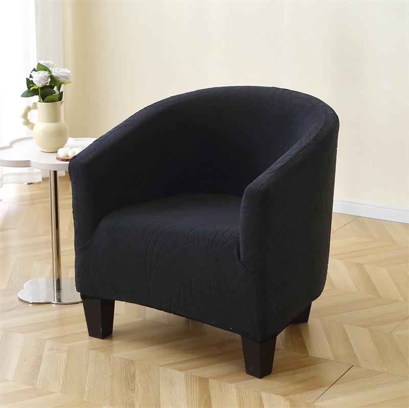 Leaves Jacquard Tub Chair Cover Elastic Club Sofa Slipcovers Armchair Case Single Sofa Cover for Living Room Bar Counter Banquet