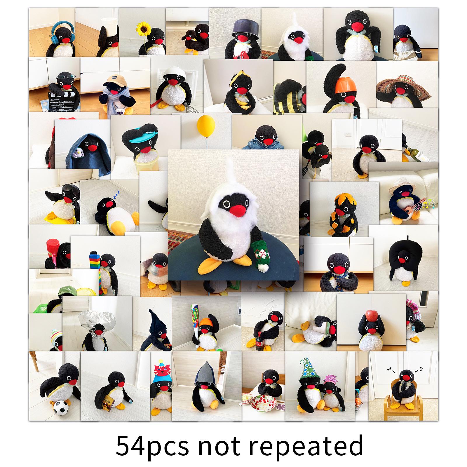 Pingu Cartoon Cute Doodle Stickers - 54 Sheets for DIY Decoration (Phone Case, Suitcase, Water Bottle)
