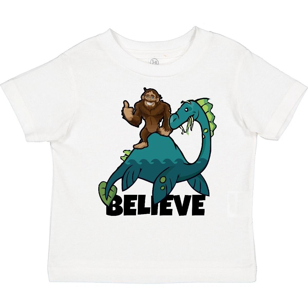 Inktastic Believe Toddler T-Shirt Bigfoot Sasquatch Nessie Loch Ness Monster Kid 100