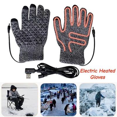 Creative Thickened USB Heated Gloves Touchscreen Non-Slip Touchscreen Gloves Reusable Warm Hand Warming Gloves Winter