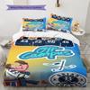 Off Campus Cartoon Couple Character Print 3 Pieces Duvet Cover Set Hockey Romance Theme Bedding Bedroom Home Decor Without Pillow Core