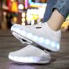 2 Wheel Roller Skates for Boys and Girls Inline Skate Shoes 2 in 1 Removable Pulley Skate Skating Children's Ice Skating Shoes