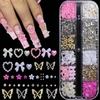 12 Grids 3D Nail Charms Nail Bow, Heart Charms, And 3D Flower Nails Y2K Nail Decoration Women Nail Manicure Supplies