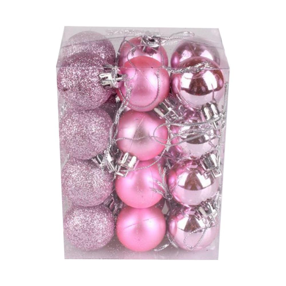 72pcs Plastic Christmas Balls 3 Cm 1.2 In Christmas Hanging Ball Gold Red Pink Decorative Balls Christmas Tree Balls