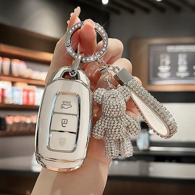 TPU Car Remote Key Case Cover For Hyundai I30 Ix25 Santa Fe Elantra KONA Solaris Azera Grandeur Ig TM Accent Palisade Keychain