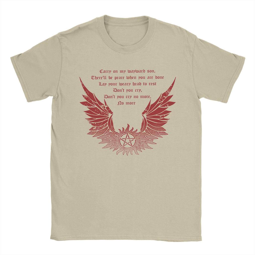 Carry On Wayward Son T Shirt Men Women's 100% Cotton Fashion T-Shirts O Neck Supernatural Tees Short Sleeve Clothing