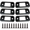 Round Corner Deadbolt Strike Plate 1" X 2-1/4" with 12 Screws 1-3/8" - 6 Pack (Matte Black)