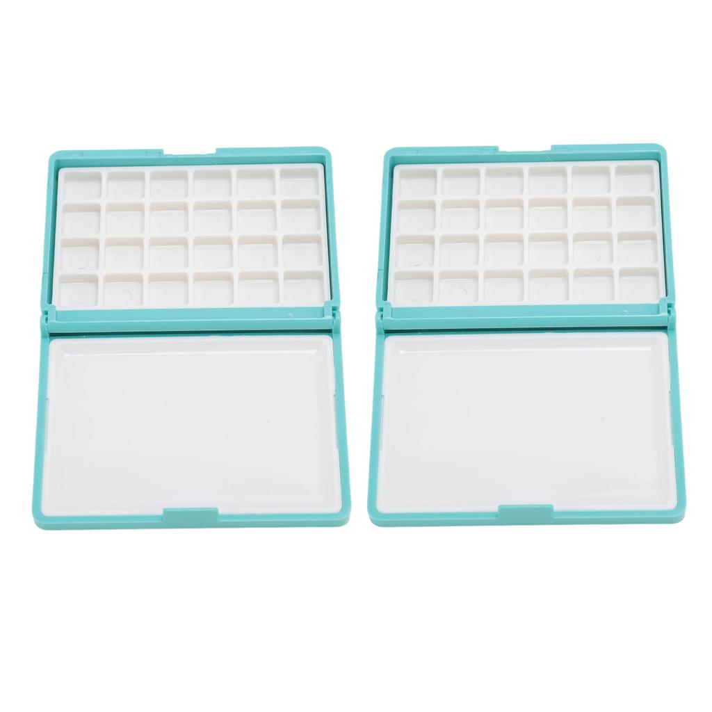 2Pcs Portable Watercolor Box Detachable Easy to Clean Compact Mini Watercolor Palette Box for Beginners Artists