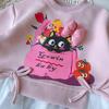 Baby Girls' Cartoon Sweatshirt & Striped Leggings Set - Autumn/Spring