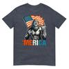 Bigfoot Merica Rock American Flag Patriotic 4th Of July TShirt