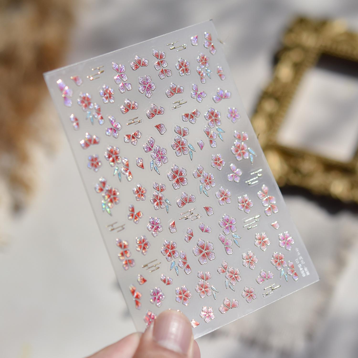 Tomoni Luxury Metal Nail Stickers - Fairy Butterfly & Floral Decoration
