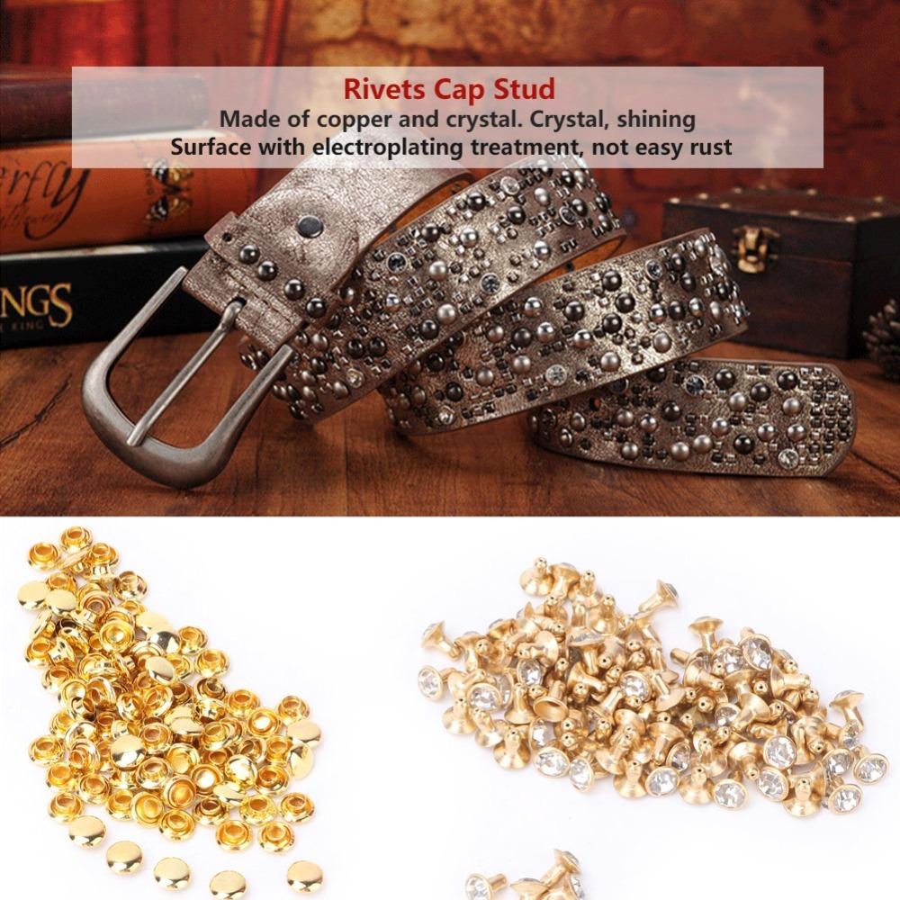 100pcs Metal Material Leathercraft Rivets 6mm & 7mm Double Cap Rivets  DIY Leather Craft