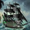 Ghost Sea Shark Pirate Ship Building Blocks Toys - Integrated Skeleton Shark and Pirate Ghost Ship LED - Lit for Thrilling