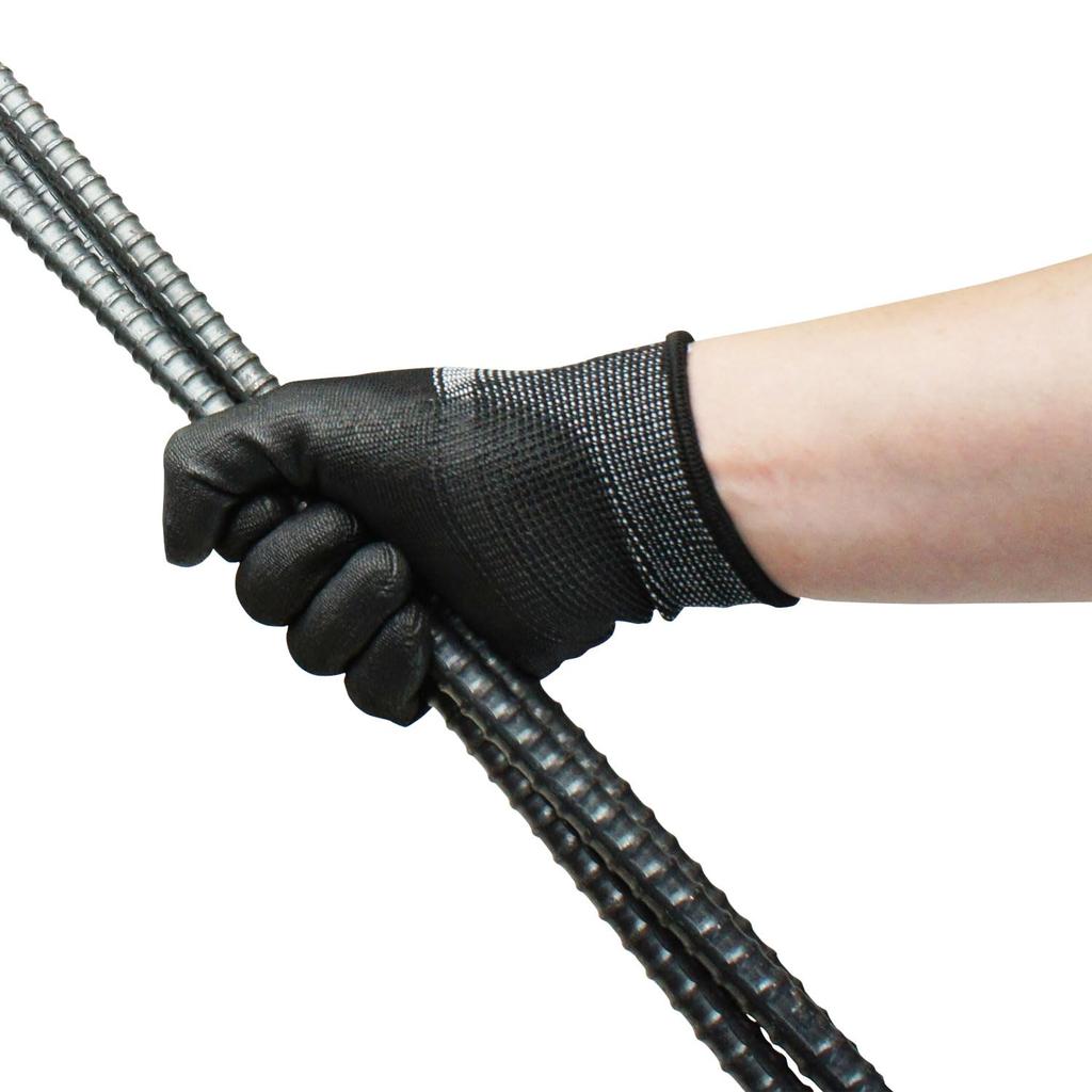 Urethane Backless Size Ester Work Gloves [ACE] Gloves, Black, 10-Pack, L, AG7701, Black,