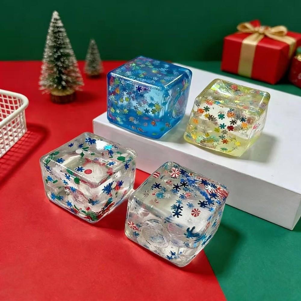 Stress Relief Maltose Ice Cube Squeeze Toy 5cm Transparent Christmas Toy Christmas Gift