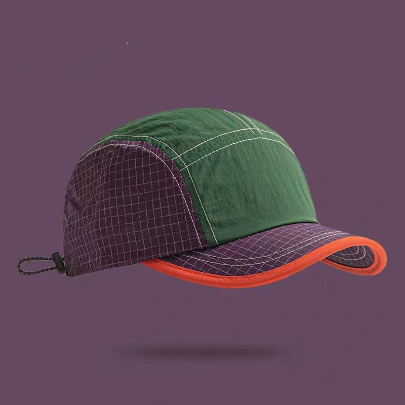 1 Pièce Casquette de Baseball Design Patchwork Multi-Couleurs, Taille Ajustable Chapeau de Soleil Sports d'Extérieur, Chapeau Mode Décontracté Unisexe vert