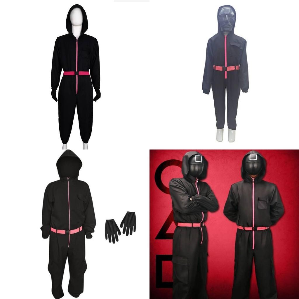 Squid Game Popular Movie Halloween Costume For Kids With Cotton Blend Fabric Cosplay Suit