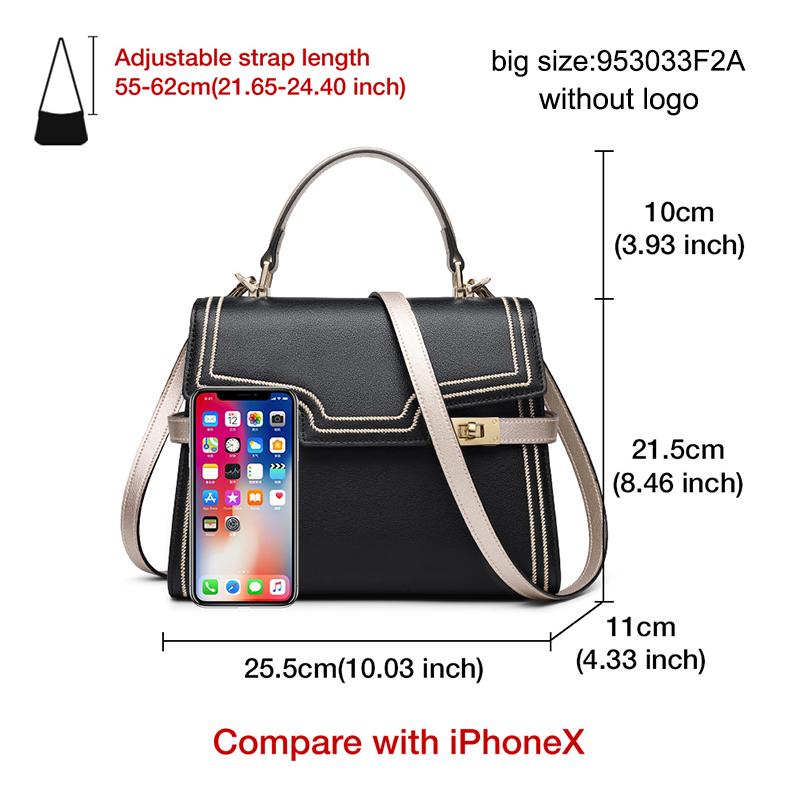 FOXER Commut Women s Mid Handbag Ladies Stylish Crossbody Bag High Capacity Shoulder Bag Split Leather Luxury Flap Messenger Bag