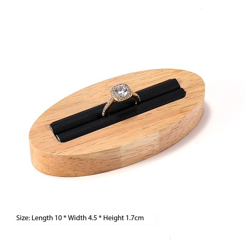Ring Jewelry Display Tray Solid Wood Oval Pair Ring Jewelry Rack Counter Jewelry Display Props Jewelry Boxes and Packing