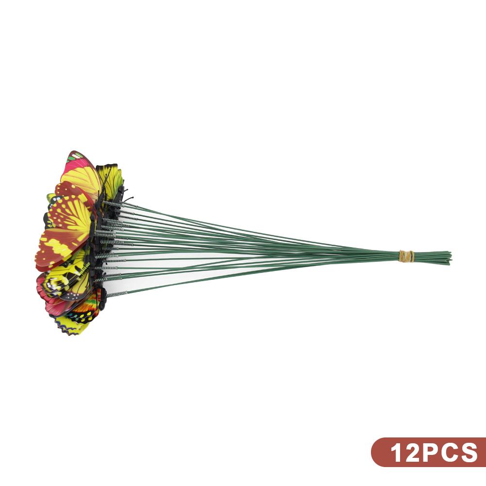 12Pcs Simulated Butterfly Stakes Garden Waterproof Butterfly Ornaments Indoor Outdoor Yard Patio Plant Pot Flower Bed