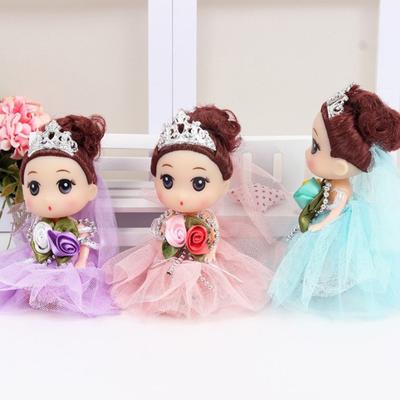 12Cm Imperial Crown Princess Girl Cute  Family Playing House Dolls Keychain Ornaments Mini Bjd Dolls Full Set Toys Gift