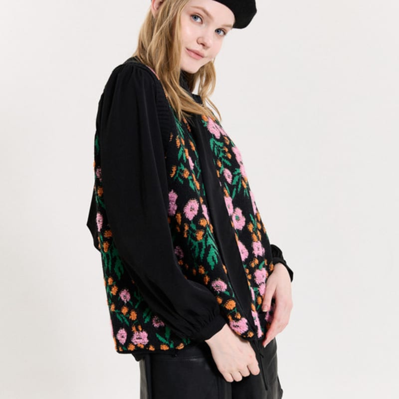 PINK PINEAPPLE WOOL BERET_BLACK