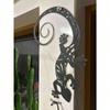 Hand-Forged Metal Gecko Wall Art, Geometric Lizard Sculpture for Boho Decor
