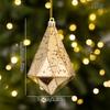 Vintage Cracked Christmas Baubles Gold Silver Red Diamond Rhombus Shape Xmas Tree Hanging Ornaments