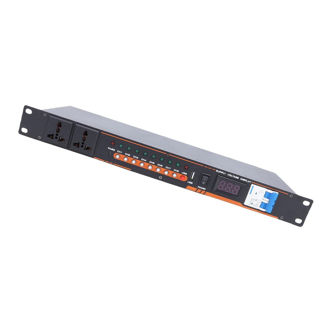 10 Outlet Power r High Power Equipment Power Controller with Digital Voltage Display Independent for Stage Amplifier Studio