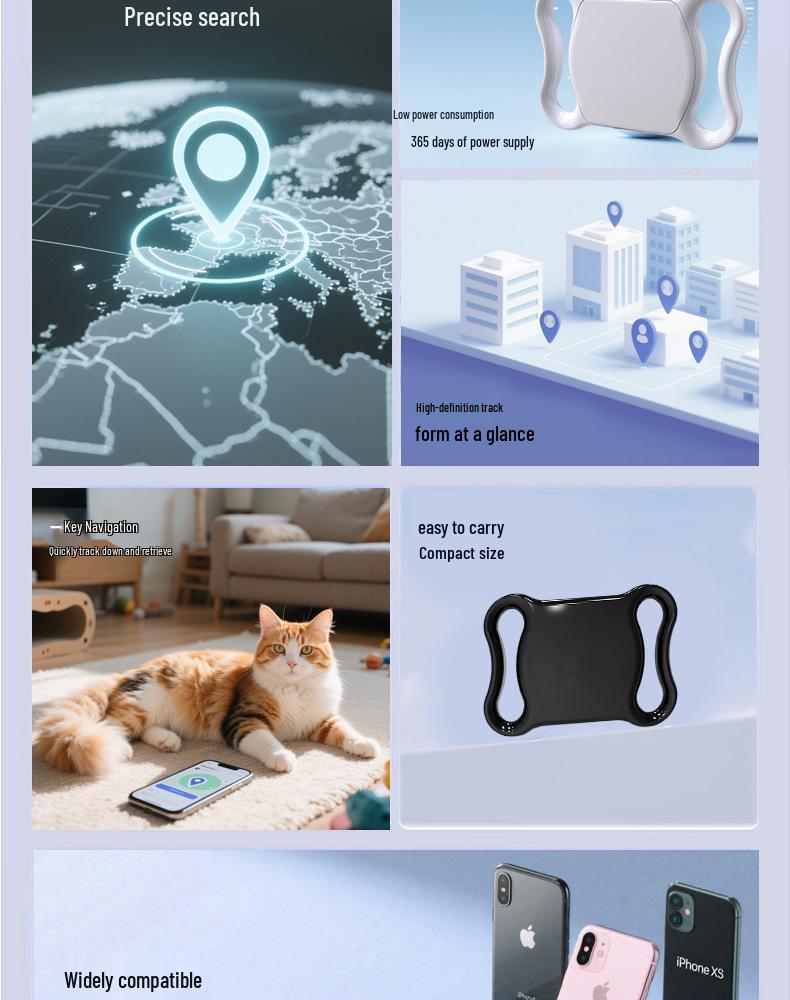 Universal Pet GPS Tracker for Cats and Dogs - Compatible with Android/iOS, Anti-Lost Device