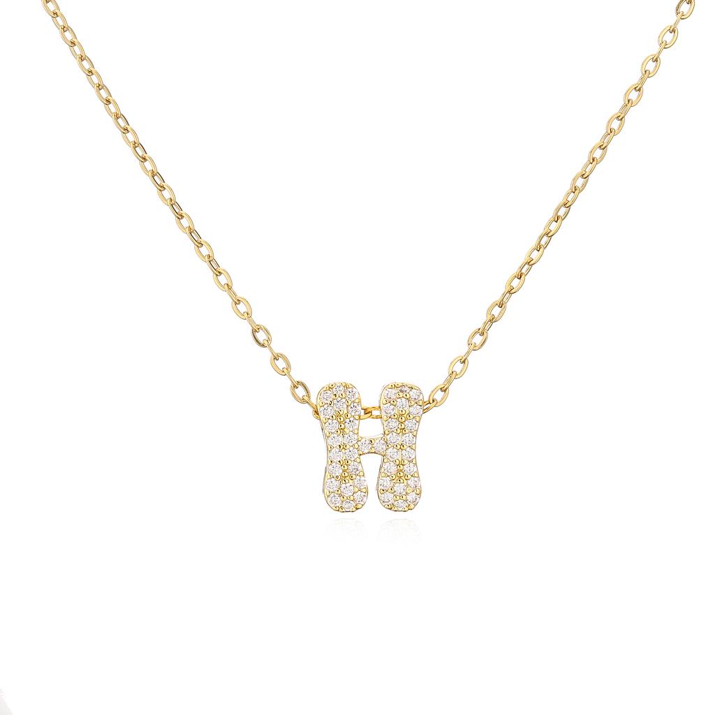 HECHENG,26-Letters Chain Pendants Necklaces,Initial Name Women's Zircon Fashion Zircon,Party Wedding Gift Wholesale