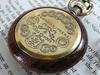 Wooden pocket watch antique manual winding retro mechanical ki91