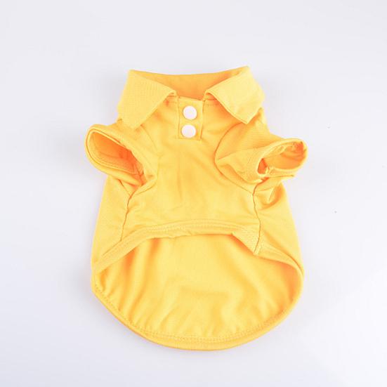 Pet Shirt Lapel Design Sweat-absorbent Solid Color Dog Two-legged T-shirt for Summer