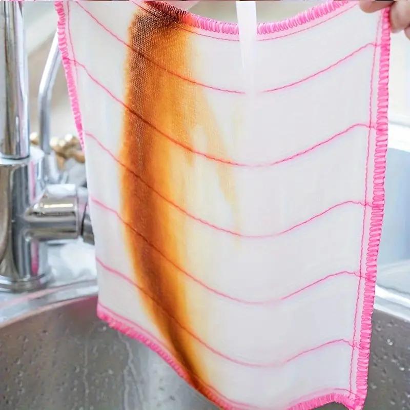 1-50pcs Anti-Oil Kitchen Towels Cotton Dishcloth Super Absorbent Non-stick Oil Reusable Cleaning Cloth Kitchen Daily Dish Towels