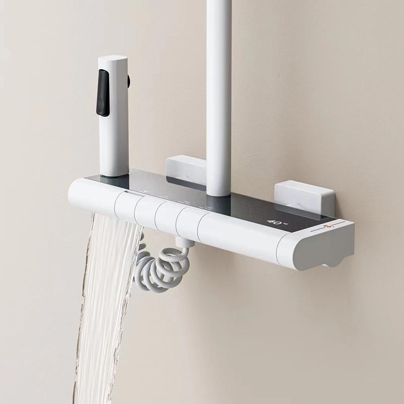 Brushed Gold/Rose Gold Bathroom Shower Set Wall Mount Rainfall Shower Head Handheld Sprayer Hot/Cold Mixers with Bidet Spray Tap