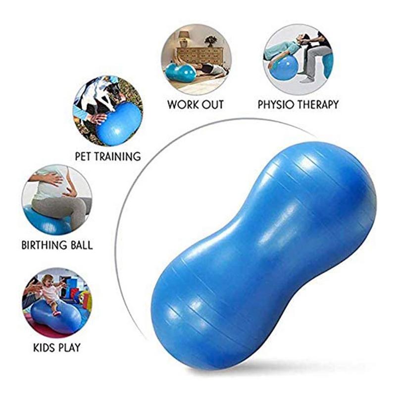 Yoga Ball Fitness Balls Peanut Balance Ball Inflatable Thick Active Yoga Peanut Ball Pilates Birthing Fitball With Manual Pump
