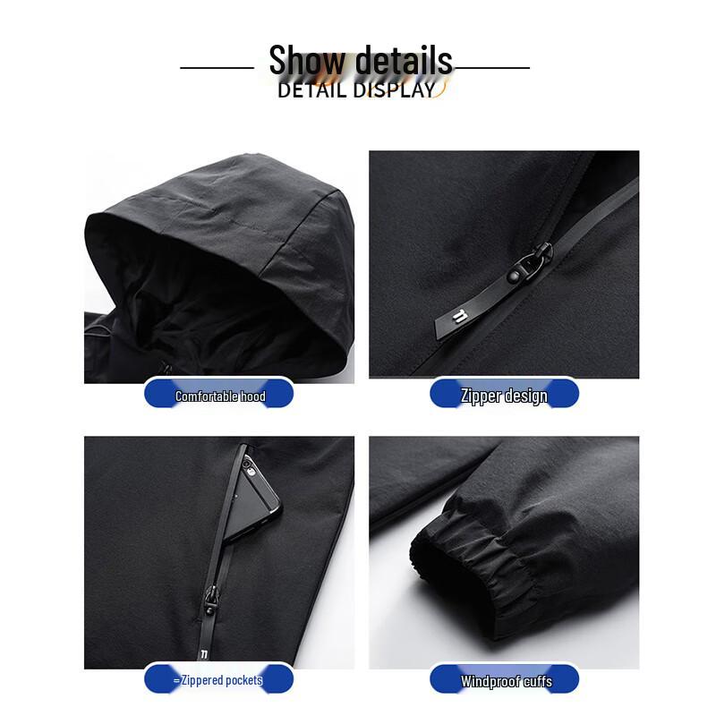 Eastern Camel Men's Hooded Outdoor Windbreaker Jacket