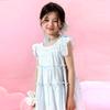 Xiaohu Patty Girls' Bow Print Flutter Sleeve Princess Dress