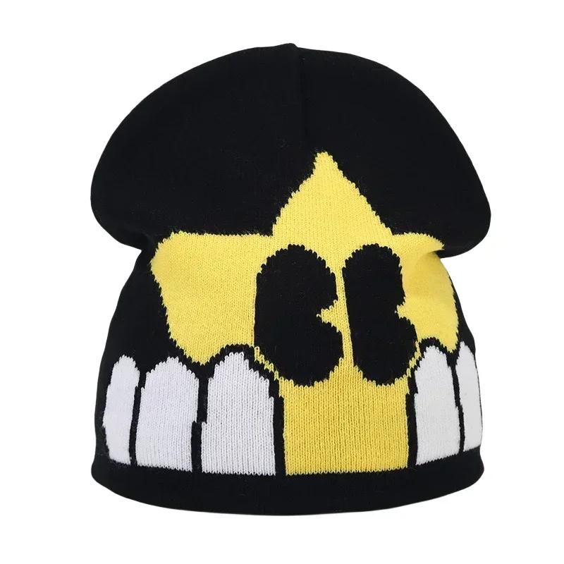 2024 Y2K Brief Gestrickte Winter Herbst Beanie Cap Männer Frauen Gorras Hombre Warm Halten Ohr Hüte Wolle Hip Hop