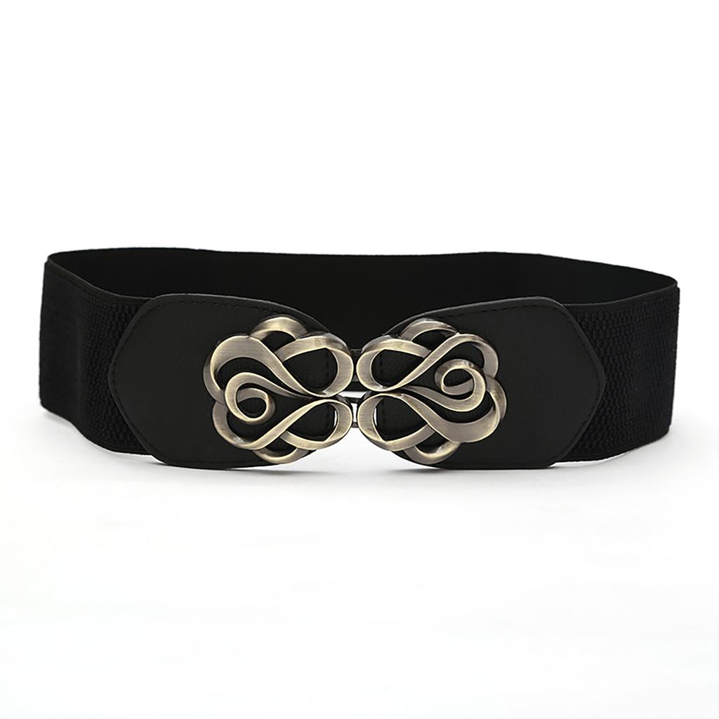 Elastischer Hüftgürtel Punk Kette für Cowboy Cowgirl Modern Rose Schnalle Hüftkette Breiter Gürtel Modeaccessoire