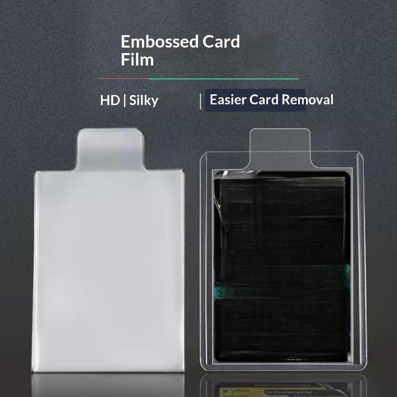 100Pcs Clear Smooth Raised Card Sleeves Transparent Pull Tab Protectors for Trading Card Storage