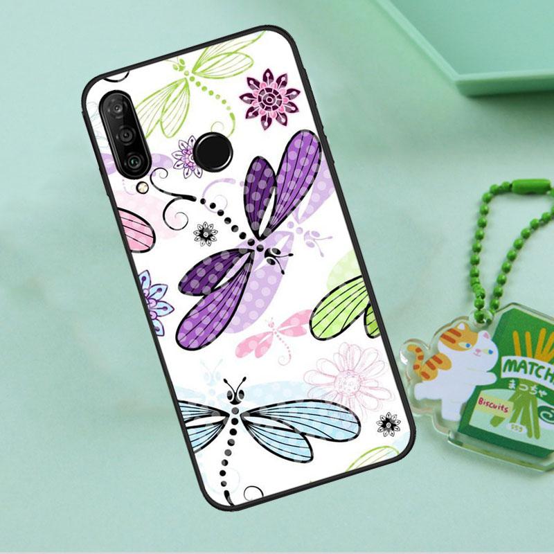 Floral Colorful Dragonfly For Huawei Nova 12i 12s 7i 8i 11i 9 10 SE Y90 Y60 Y70 Y72 Y61 Y91 P30 P40 Lite P60 Pro Case