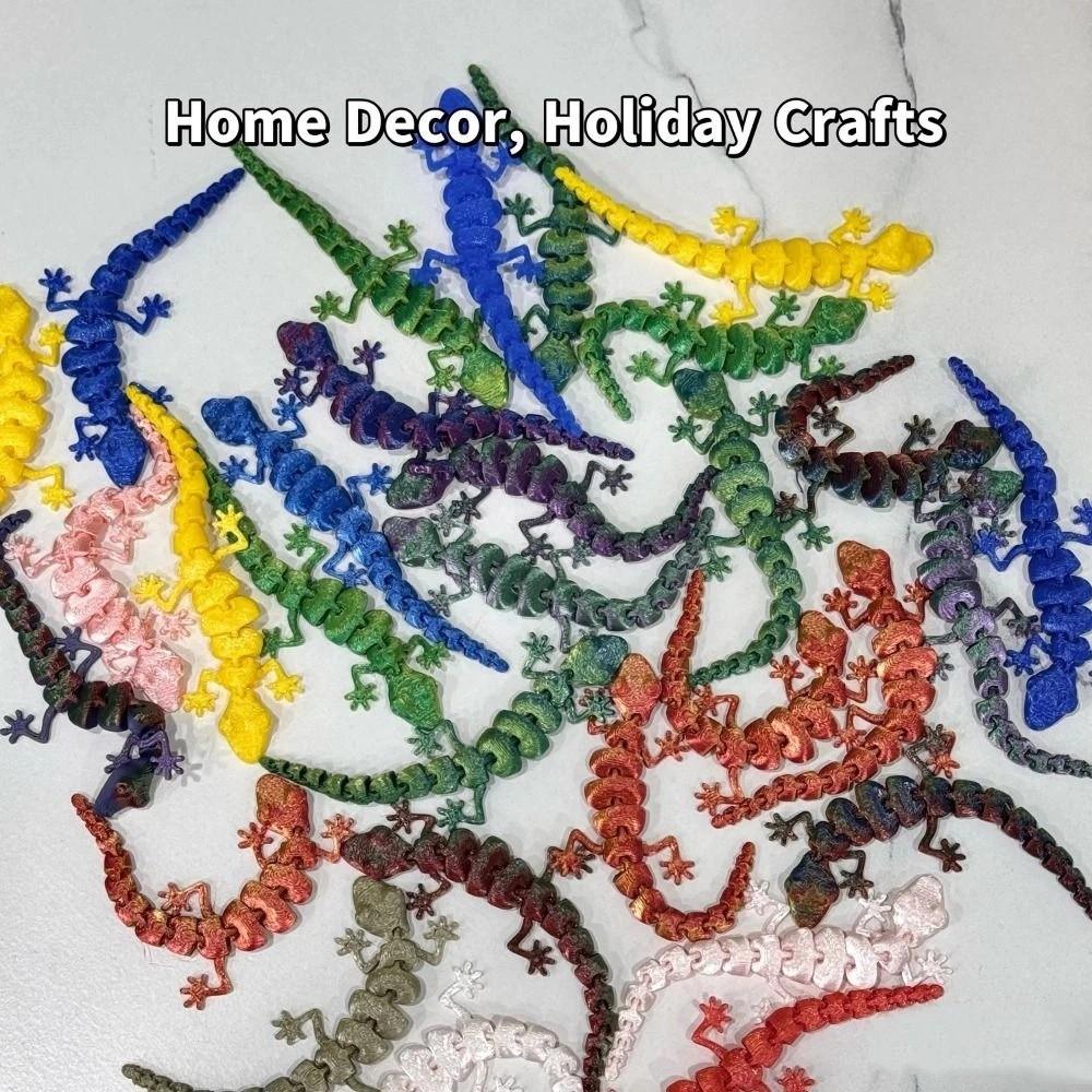 20Pcs Lifelike 3D Printed Gecko Model Simulation Movable Joints Animal Model  Indoor Decoration