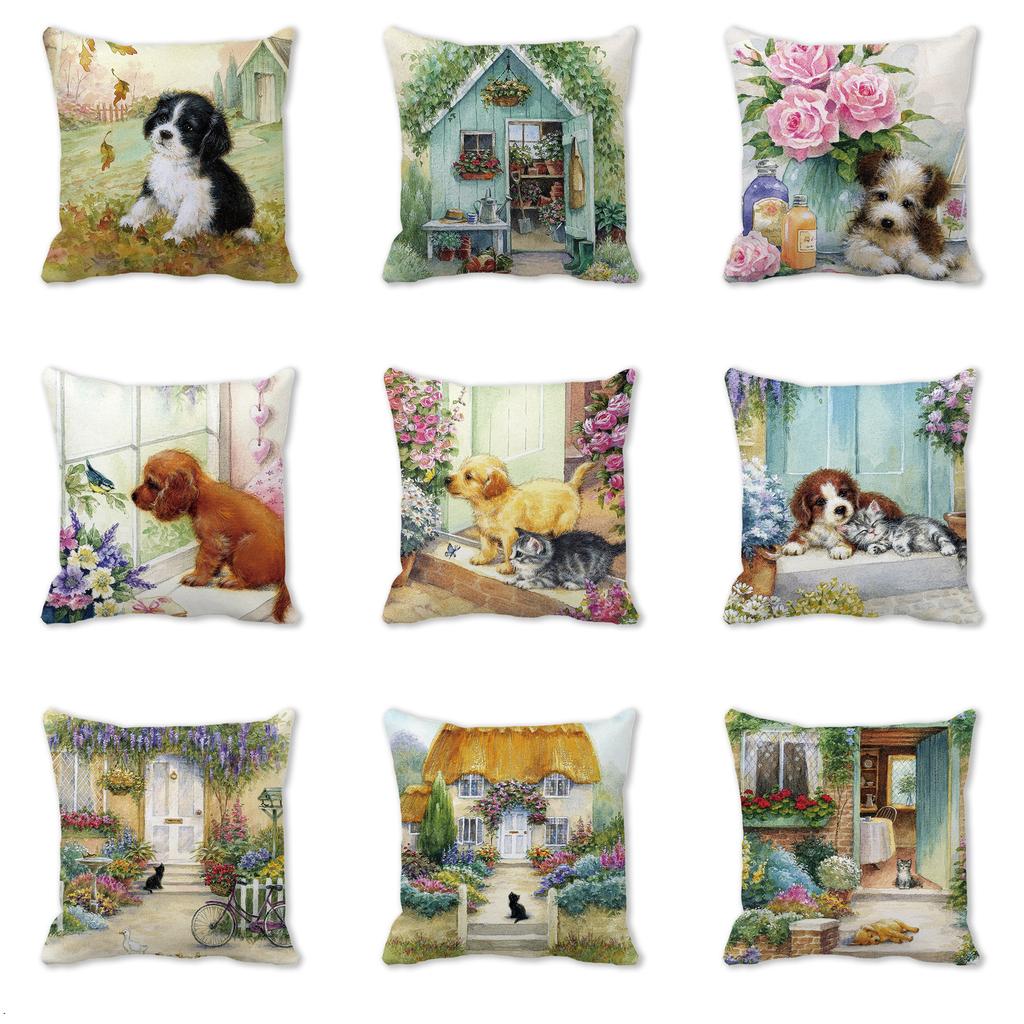 45x45cm Pfirsich Samt Katze Plüsch Kissen Frohe Weihnachten Sofakissen Niedliche Heimdeko Waschbar Geschenk (2025 Neues Modell)