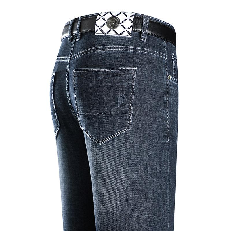 

Весенне-летние шелковистые гладкие джинсы прямого кроя для мужчин, тонкие, с высокой посадкой, свободные, легкие, для бизнеса 42